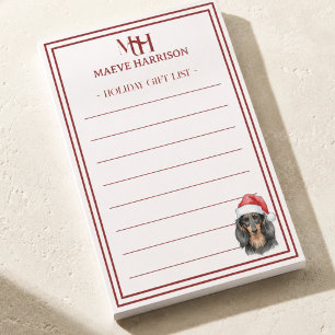 Personalised Dachshund Christmas Gift List Post-it Notes