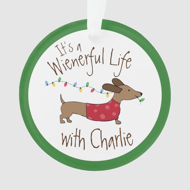 Personalised Dachshund Christmas Tree Ornament (Front)