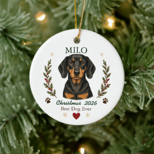 Personalised Dachshund Dog Christmas Ceramic Tree Decoration