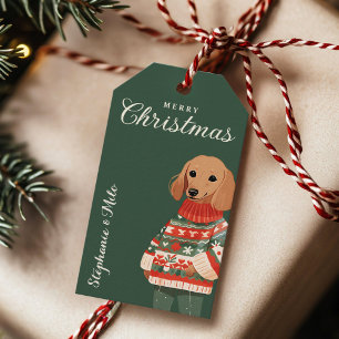 Personalised Dachshund Dog Holiday Gift Tag