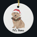 Personalised Dachshund (Long Haired, Red) Ceramic Tree Decoration<br><div class="desc">Make the nice list this year with a personalised ornament of your favourite little elf!</div>