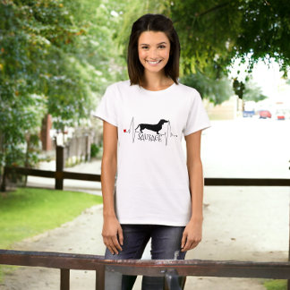 Personalised Dachshund Love My Dog Heart Beat T-Shirt