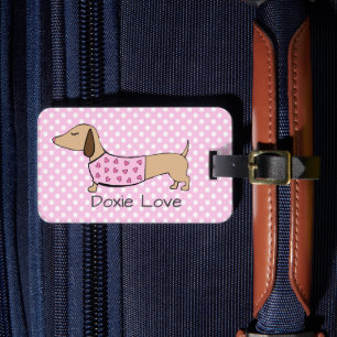 Personalised Dachshund Luggage Tag for Travel