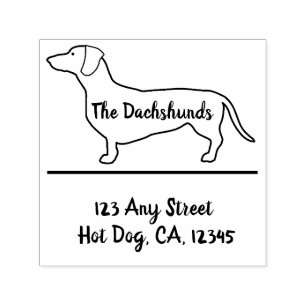 Personalised Dachshund Profile Rubber Stamp