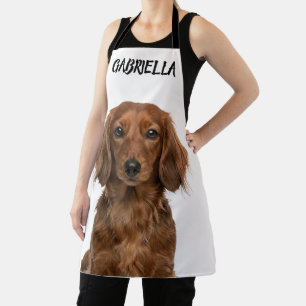 Personalised Dachshund Silky Ears Dog Photo Apron