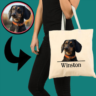 Personalised Dachshund Tote–Custom Pet Portrait Tote Bag