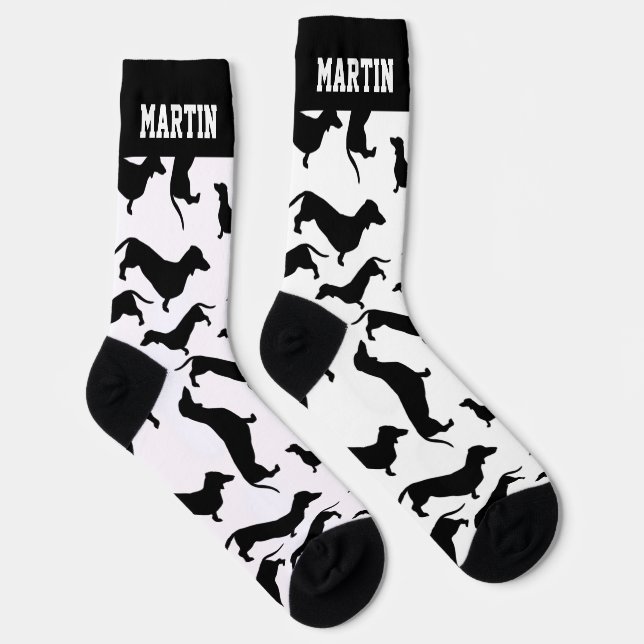 Personalised Dachshund Wiener Dog Pattern Socks (Right)
