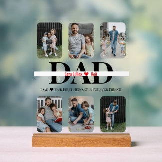 Personalised Dad Acrylic Sign with 6 Custom Photos
