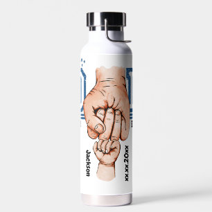 Personalised DAD and child fist bump Water Bottle