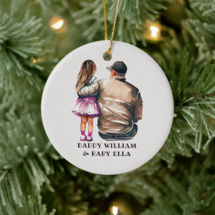 Personalised Dad and Daughter (4) Ceramic Tree Decoration