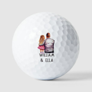 Personalised Dad and Daughter (5) Golf Balls
