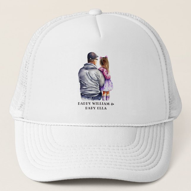 Personalised Dad and Daughter (6) Trucker Hat (Front)