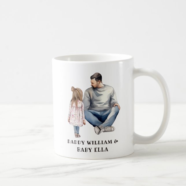 Personalised Dad and Daughters (12) Coffee Mug (Right)