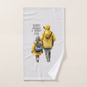 Personalised Dad and Daughters (15) Bath Towel Set