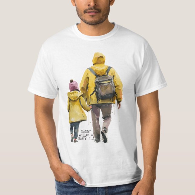Personalised Dad and Daughters (16) T-Shirt (Front)