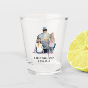 Personalised Dad and Daughters (9) Shot Glass
