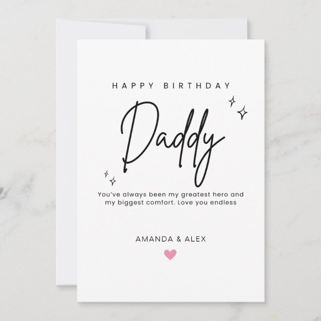 Personalised Dad Birthday Card Simple Minimalist (Front)