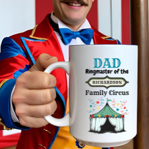Personalised Dad Coffee Mug Circus Ringmaster Tent