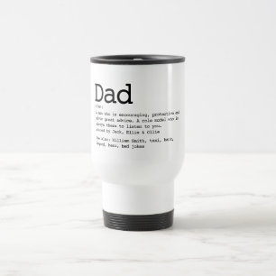 Personalised Dad Definition Black And White Travel Mug