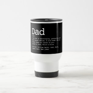 Personalised Dad Definition Modern Black Travel Mug