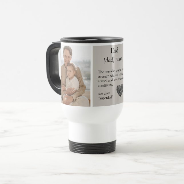 Personalised Dad Definition Photos Travel Mug (Front Left)