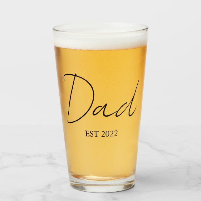 Personalised "Dad EST. [Year]" Glass Cup (Front Filled)
