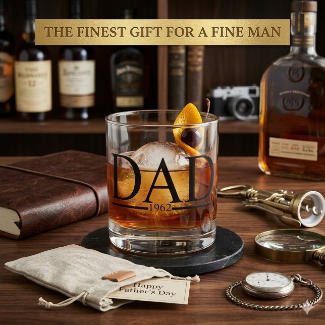 Personalised "DAD" Est. Year Whiskey Glass  (Creator Uploaded)