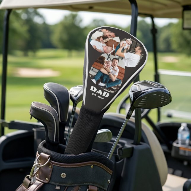Personalised Dad Established 3-Photo Collage Golf Head Cover (Creator Uploaded)