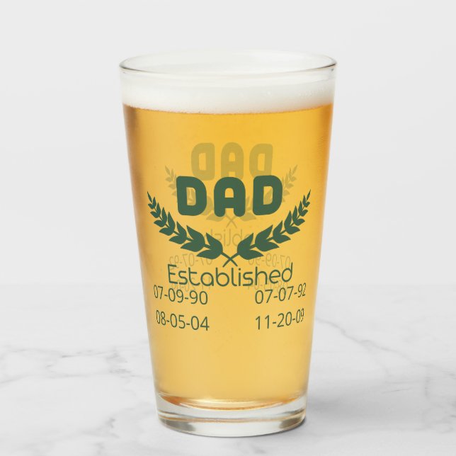 Personalised Dad Established Glass (Back Filled)