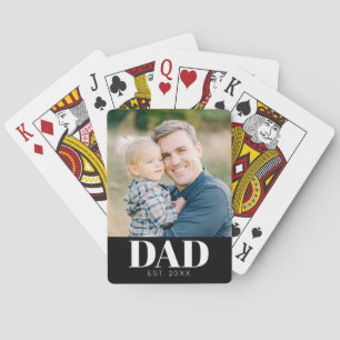 Personalised Dad Established Photo Fathers Day Playing Cards