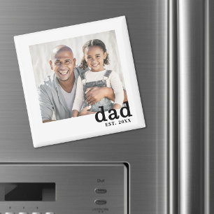Personalised Dad Established Photo Magnet