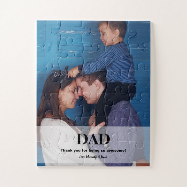 Personalised Dad Family Photo Custom Jigsaw Puzzle (Vertical)