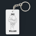 Personalised Dad Father Daddy Gift with Kid's Name Key Ring<br><div class="desc">Personalised Dad Key chain Gift,  Present for Daddy Keys Keychain,  Fist Bump With Kid's Name,  Father's Day From Child Wife,  Custom Father Kids Hands Children,  New Papa and Baby's First,  Son Daughter Children's Kid Names,  Fathers Baby Child's Son's Daughter's,  Boyfriend Husband Dada Padre One,  Right hand left Christmas Birthday</div>