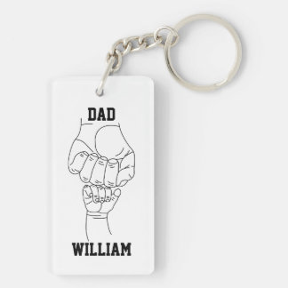 Personalised Dad Father Daddy Gift with Kid's Name Key Ring