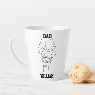 Personalised Dad Father Daddy Gift with Kid's Name Latte Mug