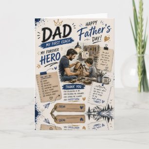 Personalised Dad First Coach Greeting Card
