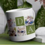 Personalised Dad Love 7 Photo Collage Coffee Mug<br><div class="desc">Personalised Dad Love 7 Photo Collage Mug - Celebrate Dad with a timeless and elegant design that’s as special as he is! This photo collage mug spells out "Dad in trendy coloured blocks, framing your favourite family moments beautifully. The delicate "We love you!" script adds a heartfelt touch, making it...</div>