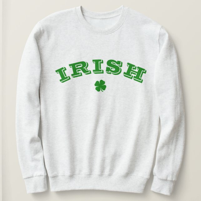 Personalised Dad Mum Irish Green Shamrock Sweatshirt (Design Front)