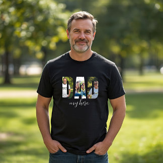 Personalised “DAD my hero” Black T-Shirt