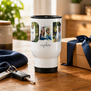 Personalised “DAD my hero” Travel Coffee Mug