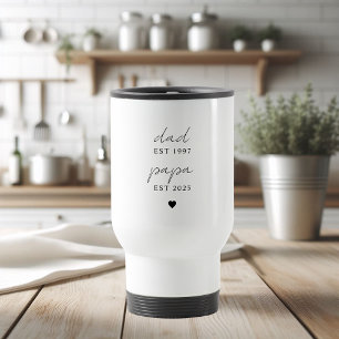 Personalised Dad & Papa EST Father's Day Gift Travel Mug