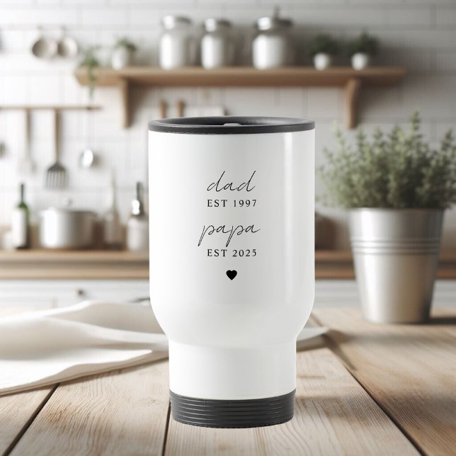 Personalised Dad & Papa EST | Father's Day Gift Travel Mug (Creator Uploaded)