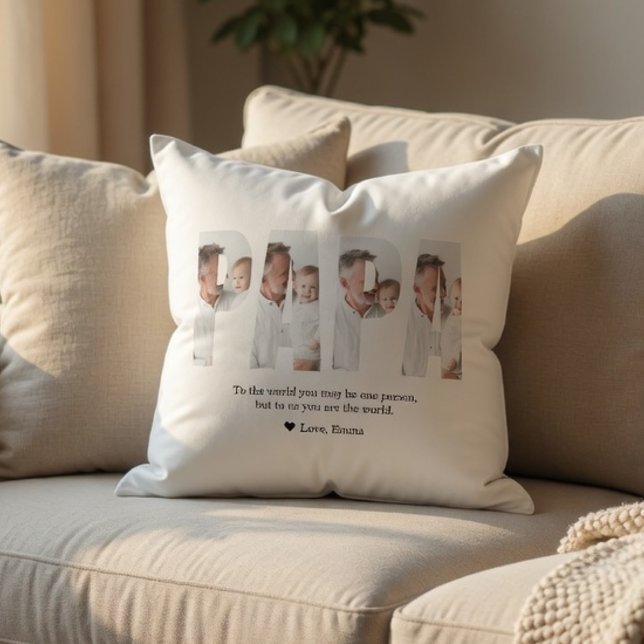 Personalised Dad Photo | Best Dad Ever Custom Gift Cushion (Creator Uploaded)