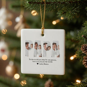 Personalised Dad Photo Christmas Best Dad Ceramic Ornament