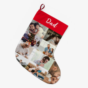 Personalised Dad Photo Collage Christmas Stocking