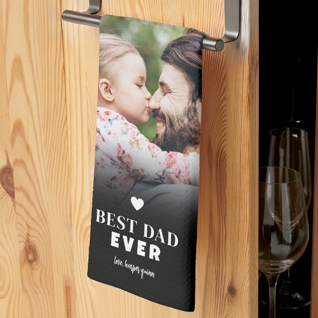 Personalised Dad Photo Collage Father Tea Towel (Personalized Dad Photo Collage Father kitchen towel)