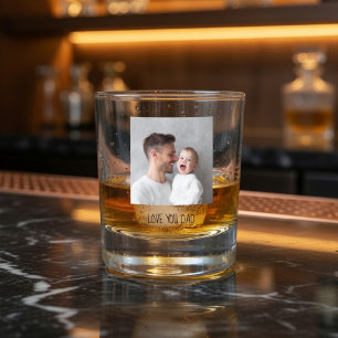 Personalised Dad Photo Custom Father's Day Gift Whiskey Glass