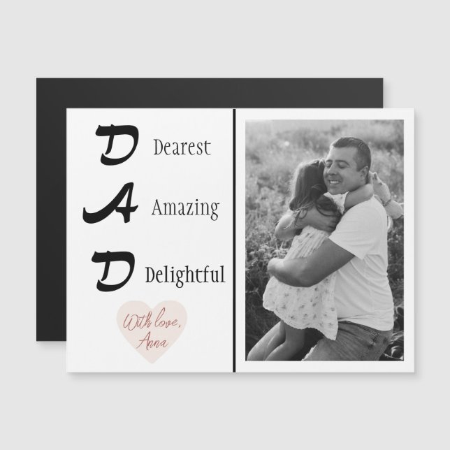 Personalised Dad Photo | Fathers Day Magnetic Card (Front/Back)