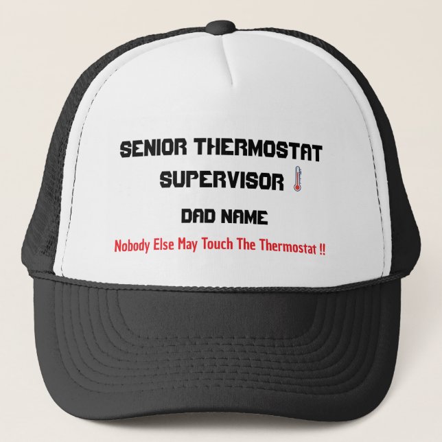 Personalised Dad Thermostat Supervisor Hat (Front)