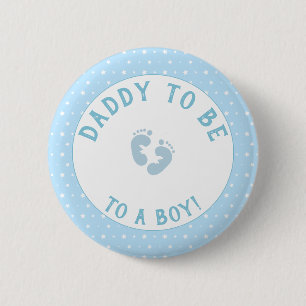 Personalised Dad to Be Boy Feet Stars Button